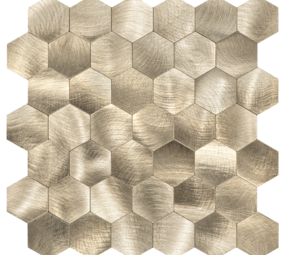 Oppio XL Geborsteld Goud HEXAGON - Zelfklevend Mozaiek 290x288mm Oppio XL Geborsteld Goud HEXAGON - Zelfklevend Mozaiek 290x288mm