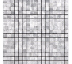 Oppio Geborsteld MINI blokjes Zilver - Zelfklevend Mozaiek 265x265x4mm