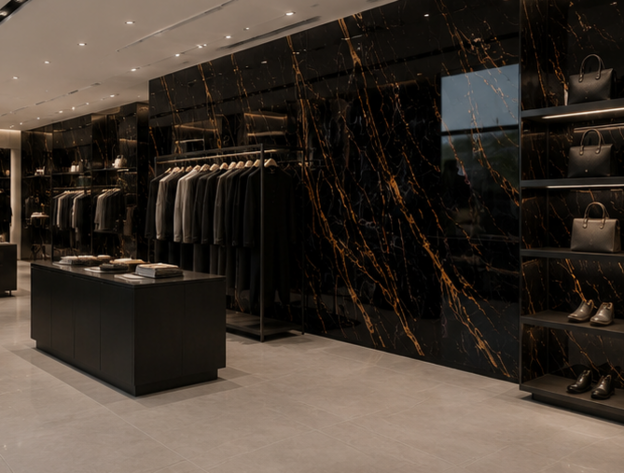 Oppio €37 PER PANEEL - 120x280x0,3 cm - PVC Wandpaneel Ceasar Black - Zwart Goud Hoogglans Oppio €37 PER PANEEL - 120x280x0,3 cm - PVC Wandpaneel Ceasar Black - Zwart Goud Hoogglans