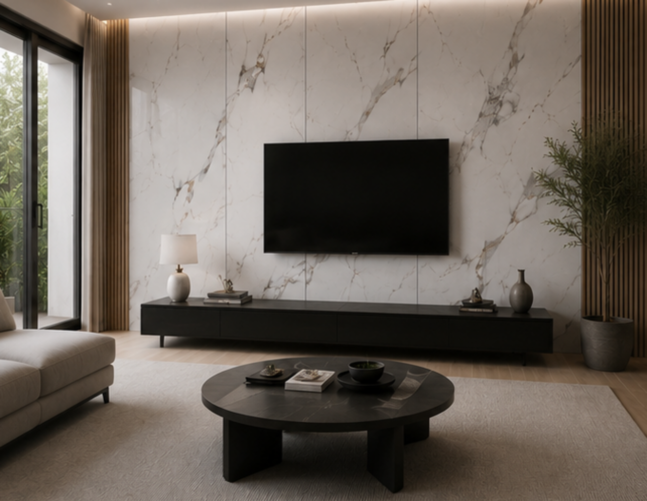 Oppio €37 PER PANEEL - 120x280x0,3 cm - PVC Wandpaneel Calacatta Gold Hoogglans