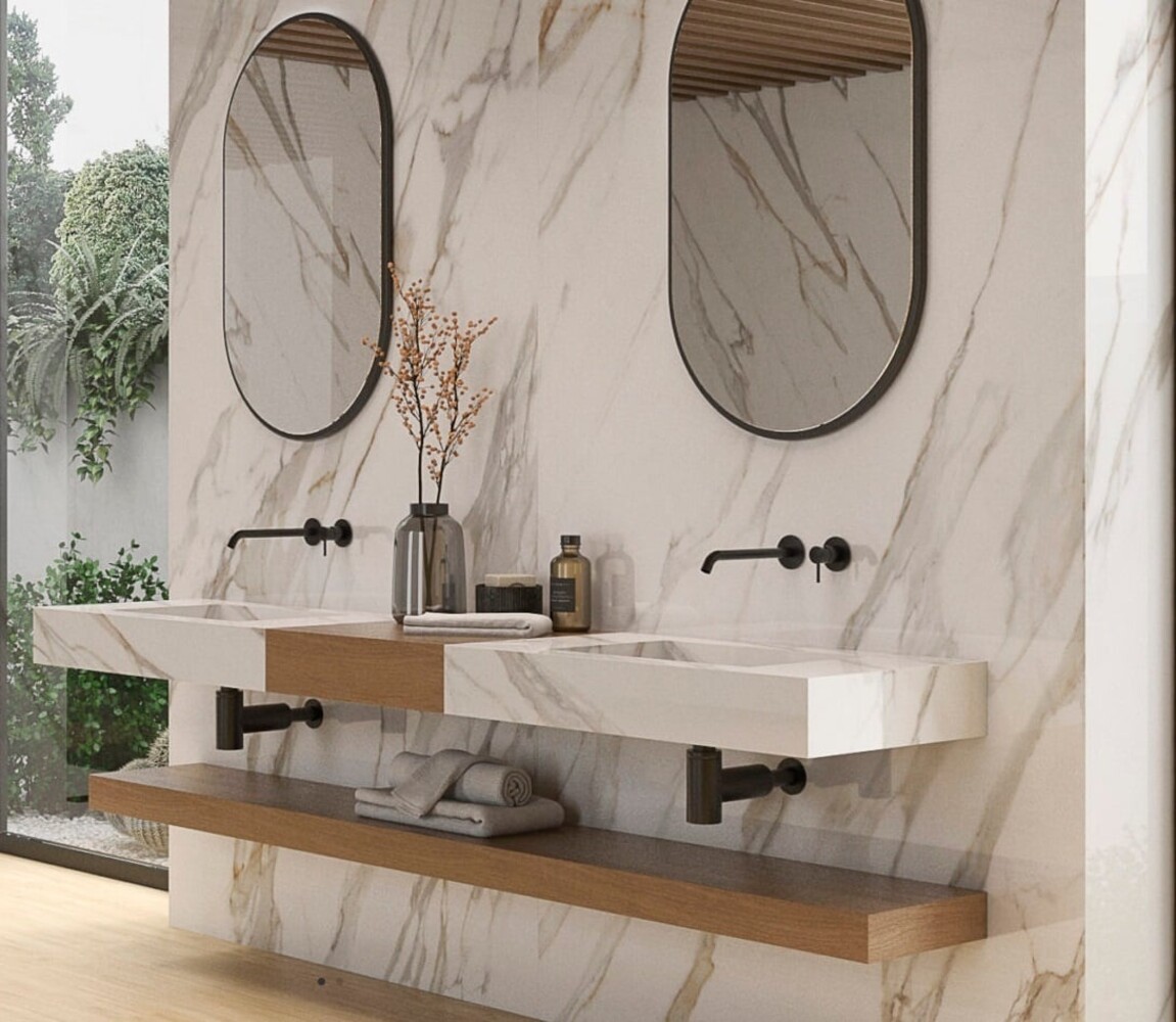 Oppio €37 PER PANEEL - 120x280x0,3 cm - PVC Wandpaneel Calacatta Gold Hoogglans