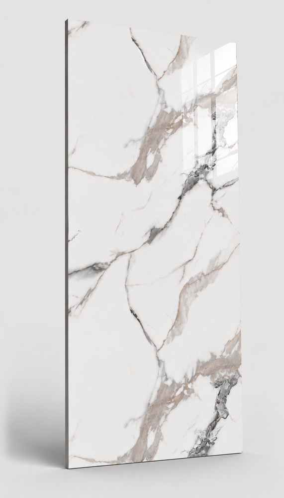 Oppio €37 PER PANEEL - 120x280x0,3 cm - PVC Wandpaneel Calacatta Gold Hoogglans