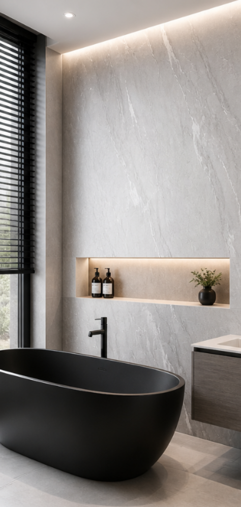 Oppio €54 PER PANEEL - 120x280x0,3 cm - PVC Wandpaneel SLATE GREY -  MAT
