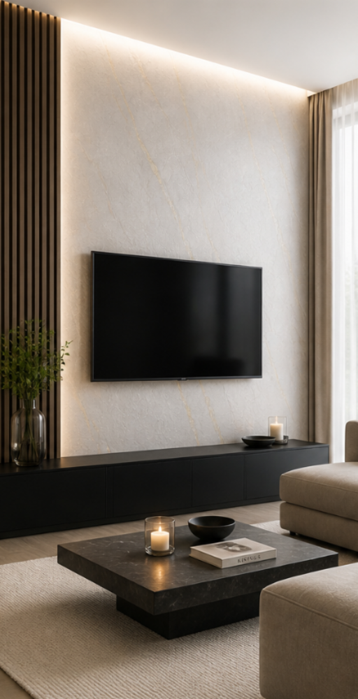 Oppio €54 PER PANEEL - 120x280x0,3 cm - PVC Wandpaneel SLATE BEIGE -  MAT