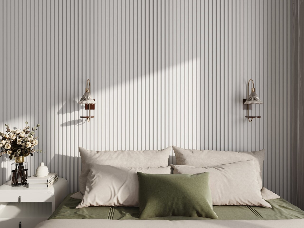 Oppio €25 PER PANEEL - 260x60 cm Wit Akoestische wand panelen lattenwand met Witte Vilt Oppio €25 PER PANEEL - 260x60 cm Wit Akoestische wand panelen lattenwand met Witte Vilt