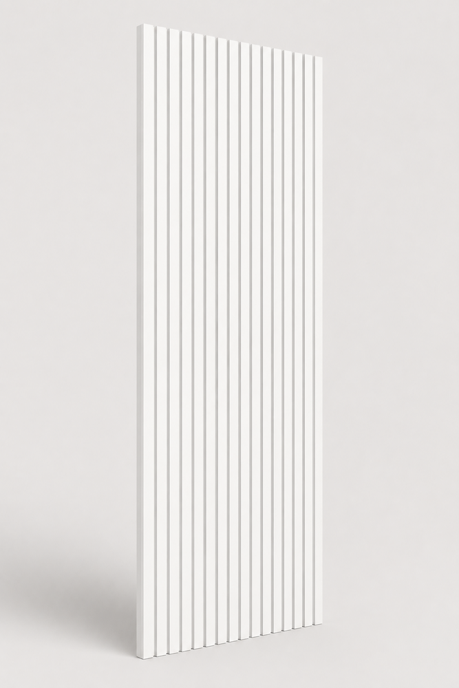 Oppio €25 PER PANEEL - 260x60 cm Wit Akoestische wand panelen lattenwand met Witte Vilt Oppio €25 PER PANEEL - 260x60 cm Wit Akoestische wand panelen lattenwand met Witte Vilt