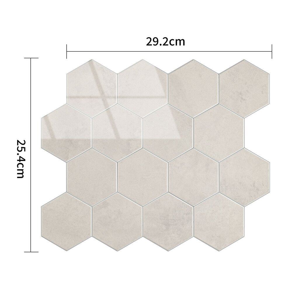Oppio BEIGE MARBLE  Hexagon - Zelfklevende Mozaïek 29.2x25.4x3.3 mm