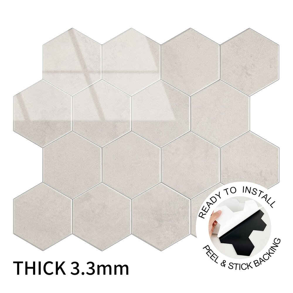 Oppio BEIGE MARBLE  Hexagon - Zelfklevende Mozaïek 29.2x25.4x3.3 mm