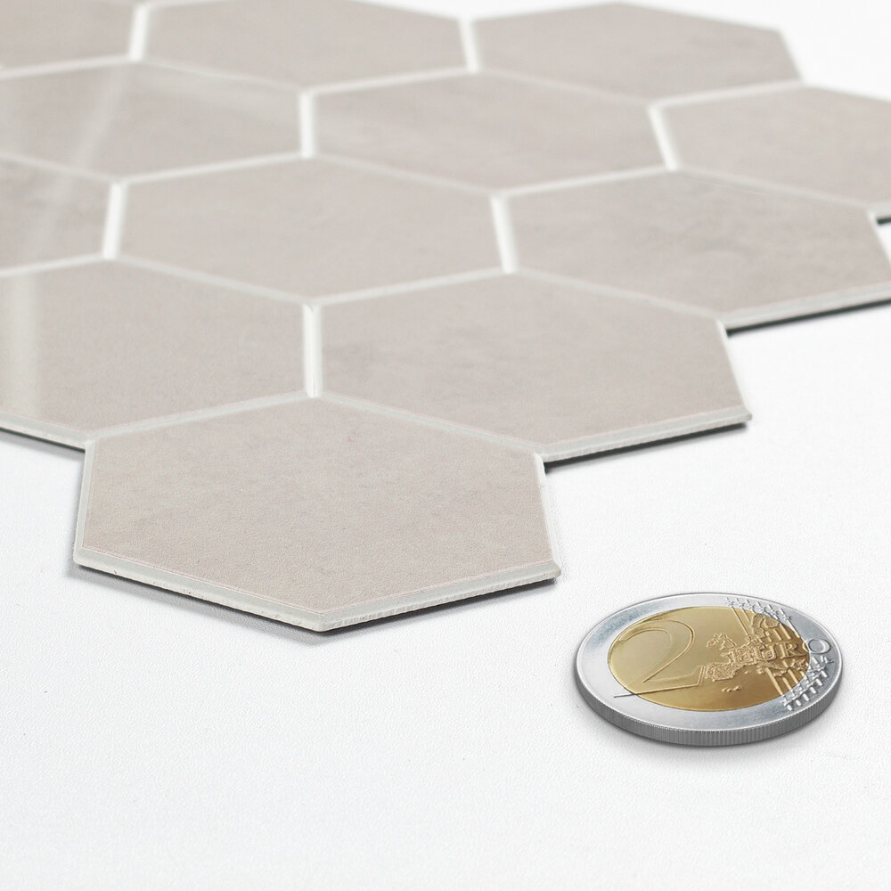Oppio BEIGE MARBLE  Hexagon - Zelfklevende Mozaïek 29.2x25.4x3.3 mm