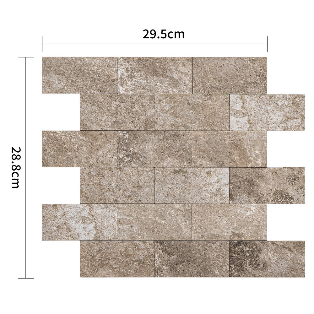 Oppio Natuursteen Taupe METRO - Zelfklevend Mozaïek