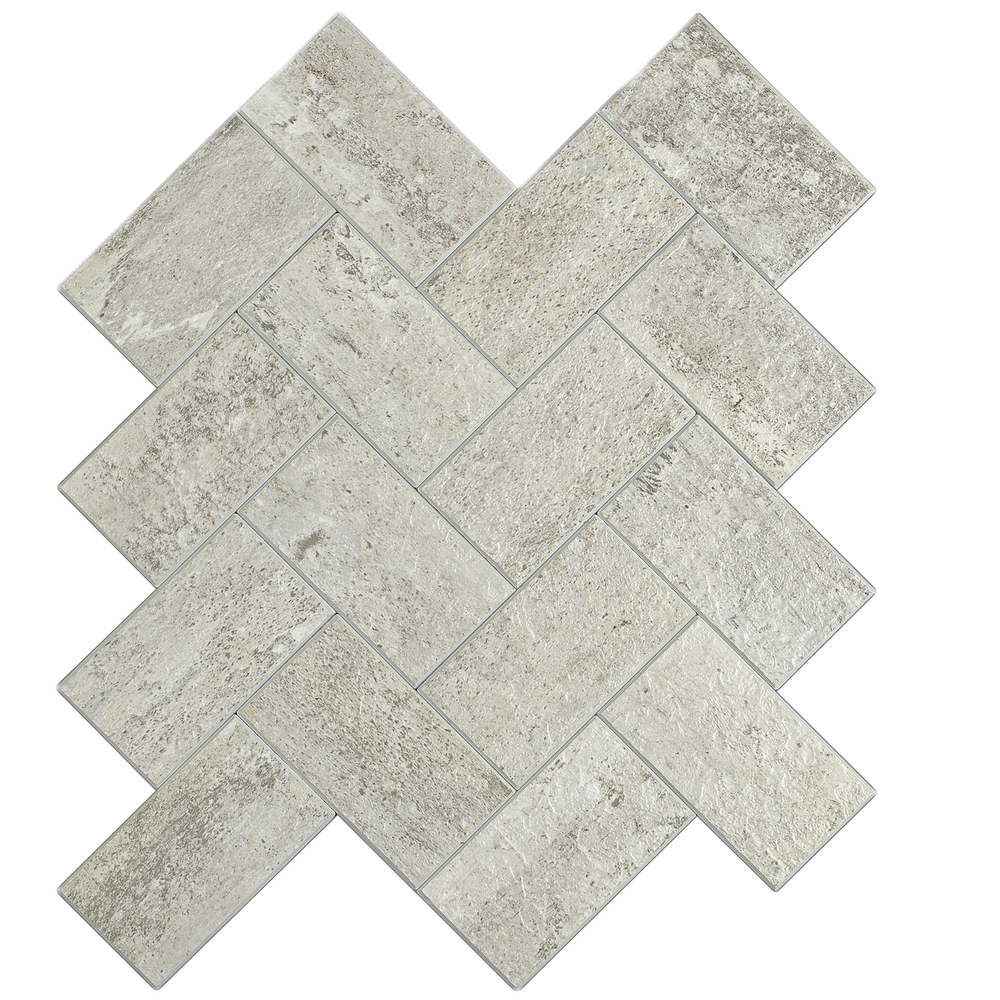 Oppio XL Visgraat Stone Taupe - Zelfklevend Mozaïek