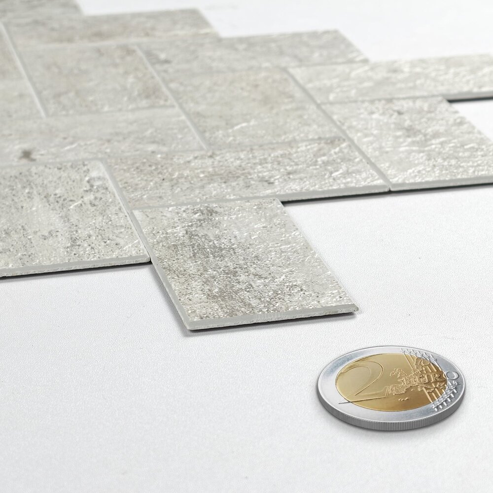 Oppio XL Visgraat Stone Taupe - Zelfklevend Mozaïek