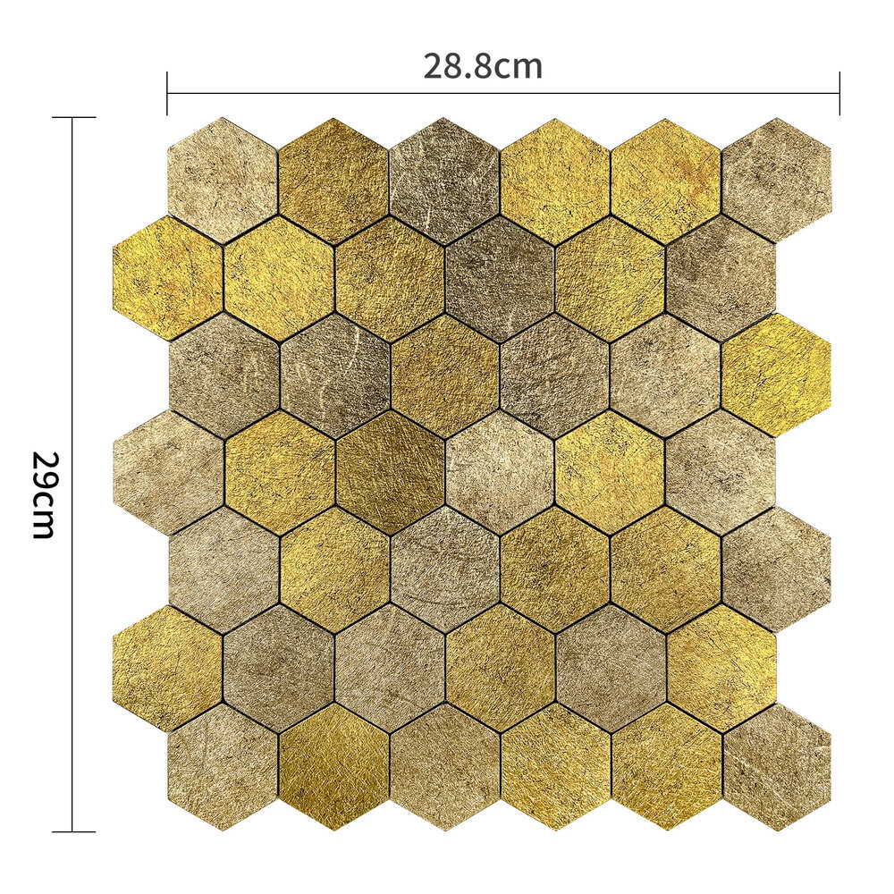 Oppio XL Honey Stone HEXAGON - Zelfklevende Mozaïek Oppio XL Honey Stone HEXAGON - Zelfklevende Mozaïek