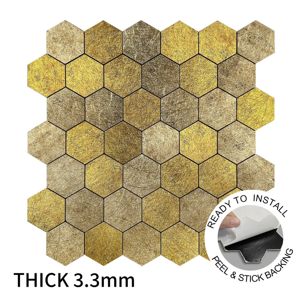 Oppio XL Honey Stone HEXAGON - Zelfklevende Mozaïek Oppio XL Honey Stone HEXAGON - Zelfklevende Mozaïek