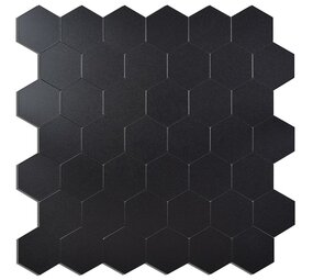 Oppio XL Midnight Black HEXAGON MAT - Zelfklevende Mozaïek