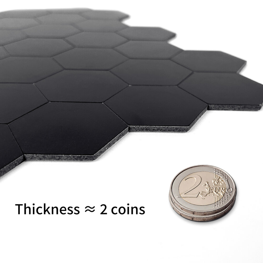 Oppio XL Midnight Black HEXAGON MAT - Zelfklevende Mozaïek Oppio XL Midnight Black HEXAGON MAT - Zelfklevende Mozaïek