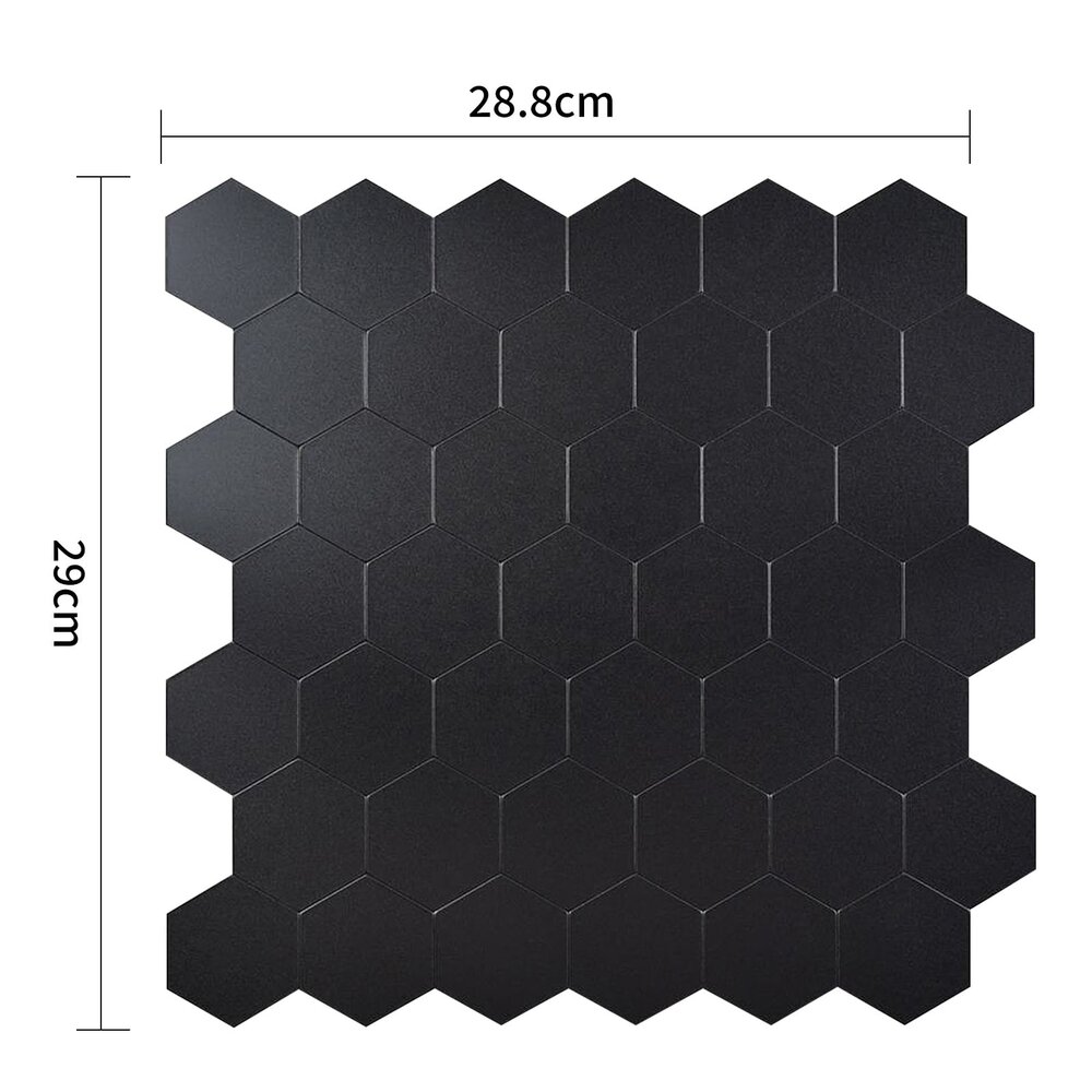 Oppio XL Midnight Black HEXAGON MAT - Zelfklevende Mozaïek Oppio XL Midnight Black HEXAGON MAT - Zelfklevende Mozaïek