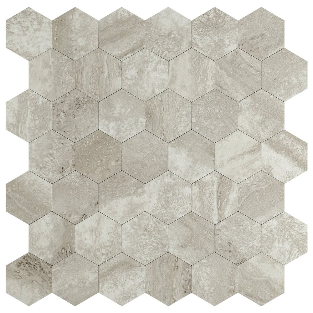 Oppio XL Stone Taupe HEXAGON - Zelfklevend Mozaïek 290x288mm Oppio XL Stone Taupe HEXAGON - Zelfklevend Mozaïek 290x288mm