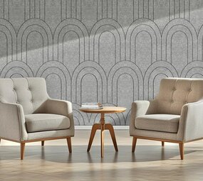 Oppio OPPIO Viltpaneel Licht Grijs - BAROK - 60x280 cm - Brandvertragend & Geluiddempend