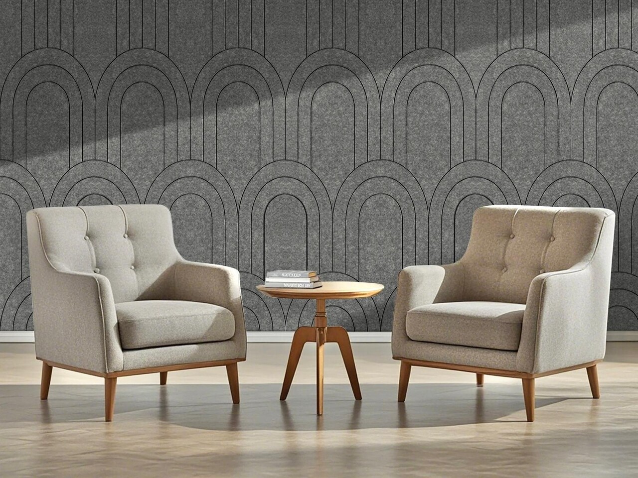 Oppio OPPIO Viltpaneel Grijs - BAROK - 60x280 cm - Brandvertragend & Geluiddempend