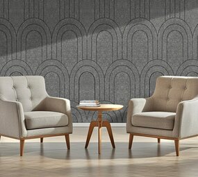 Oppio OPPIO Viltpaneel Grijs - BAROK - 60x280 cm - Brandvertragend & Geluiddempend