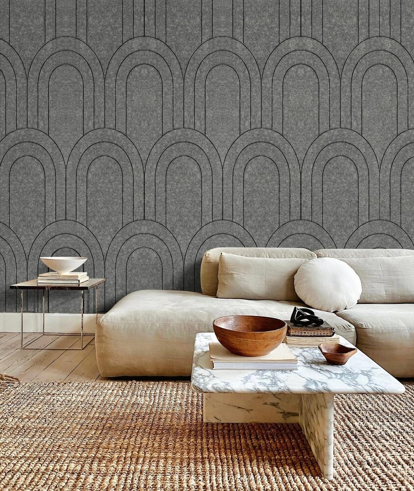 Oppio OPPIO Viltpaneel Grijs - BAROK - 60x280 cm - Brandvertragend & Geluiddempend