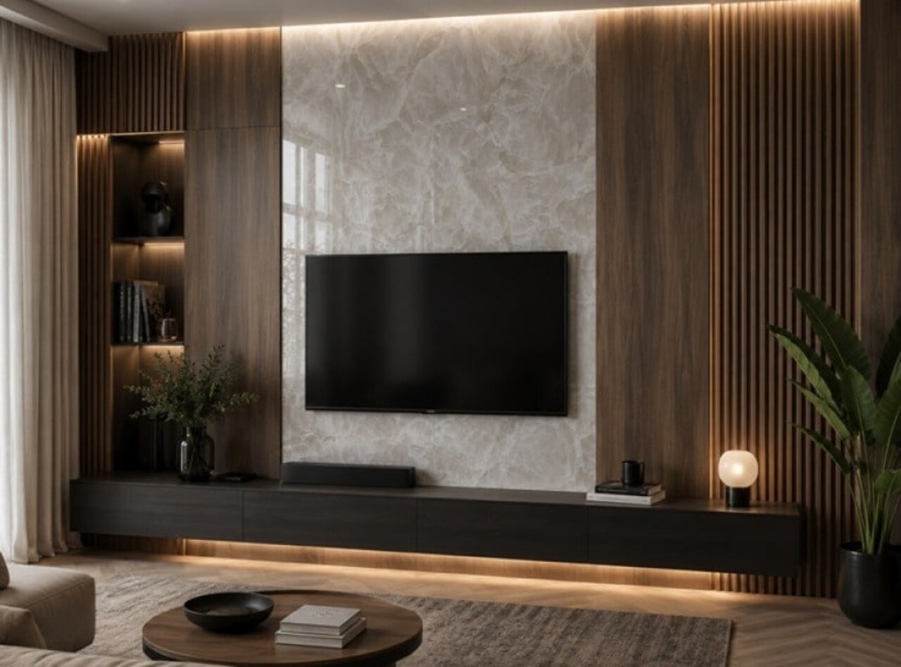 €37 PER PANEEL - 120x280x0,3 cm – Sardonyx PVC Wandpaneel Hoogglans