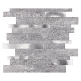 Oppio Grijs-Zilver Natuursteen ALU Wildverband - Zelfklevend Mozaiek 303x298x4mm Oppio Grijs-Zilver Natuursteen ALU Wildverband - Zelfklevend Mozaiek 303x298x4mm