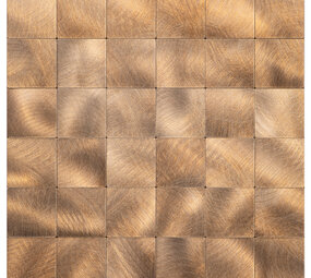 Oppio XL Geborsteld Brons - Grote blokken - Zelfklevend Mozaiek 305x305x4mm