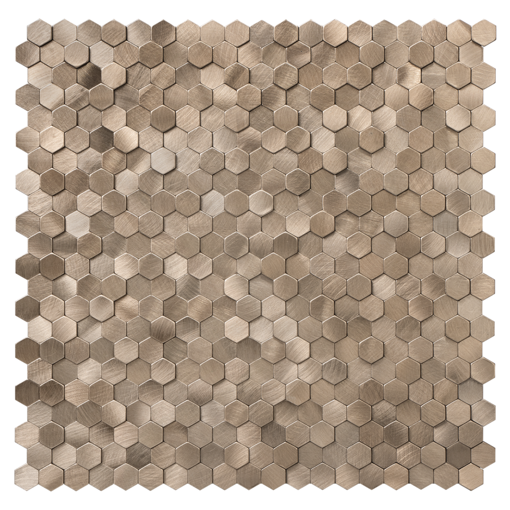 Oppio Geborsteld MINI Hexagon Bronce - Zelfklevend Mozaiek 308x298x4mm Oppio Geborsteld MINI Hexagon Bronce - Zelfklevend Mozaiek 308x298x4mm