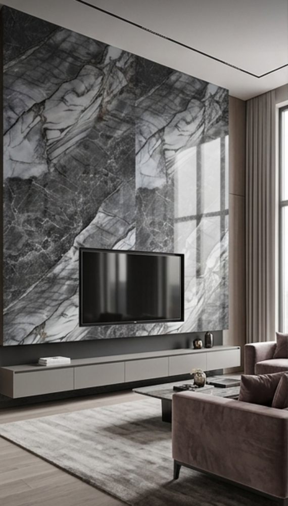 Oppio €37 PER PANEEL - 120x280x0,3 cm - PVC Wandpaneel Grijs Steen Marmerlook Hoogglans Oppio €37 PER PANEEL - 120x280x0,3 cm - PVC Wandpaneel Grijs Steen Marmerlook Hoogglans
