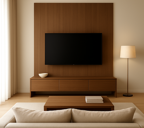 Oppio 120x280x0.5 cm - Houten Wandpaneel SMOKED AMBER
