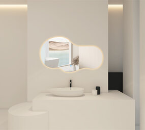 Oppio NEBULA – 80 CM ( Randloos ) Toilet / Badkamerspiegel met verlichting