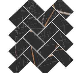 Oppio XL Visgraat Ceasar Black - Zelfklevend Mozaiek 272x240x4mm