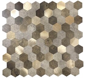 Oppio Bruin-Koper MIX HEXAGON - Zelfklevend Mozaiek 288x280x4mm