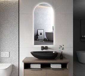 Oppio ARCH TOOG - 45x100 CM ( RANDLOOS ) Toilet / Badkamerspiegel met verlichting