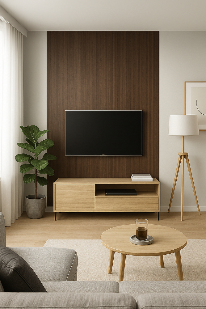 Oppio 120x280x0.5 cm - Houten Wandpaneel ESPRESSO ESSENCE