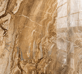 Oppio €37 PER PANEEL - 120x280x0,3 cm - PVC Wandpaneel Milos Bruin Marmerlook Hoogglans -