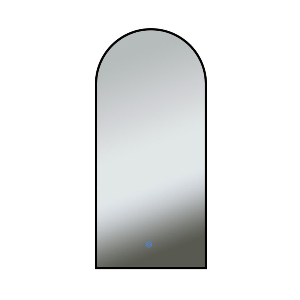 Oppio ARCH TOOG – 45×100 CM (ZWART) Toilet / Badkamerspiegel met verlichting