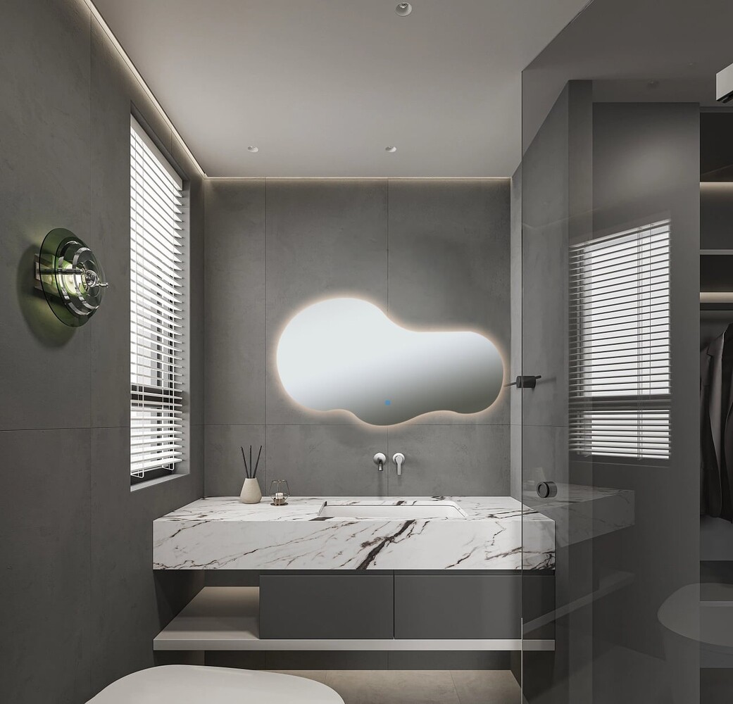 Oppio NEBULA – 120 CM ( Randloos ) Toilet / Badkamerspiegel met verlichting Oppio NEBULA – 120 CM ( Randloos ) Toilet / Badkamerspiegel met verlichting