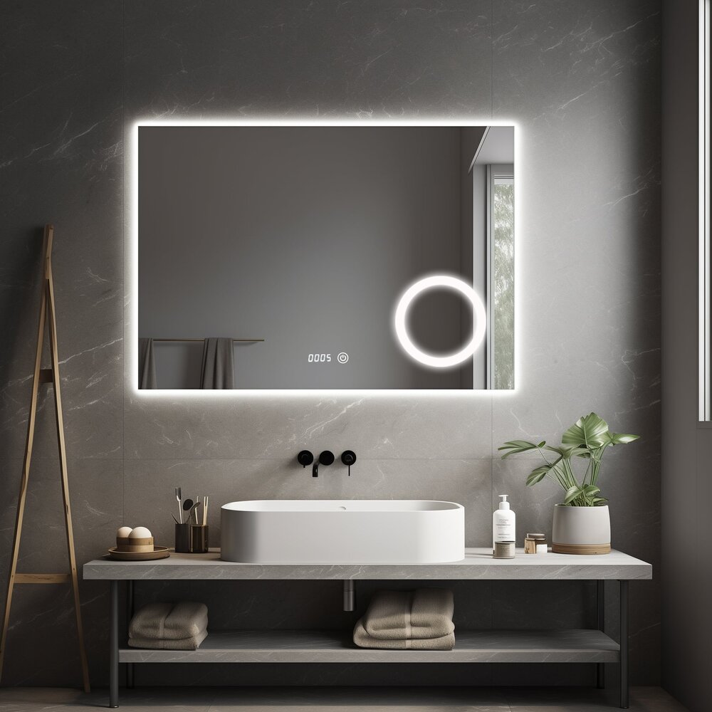 Oppio PRIMAR Vierkant 80×60 (RANDLOOS) Badkamerspiegel met verlichting