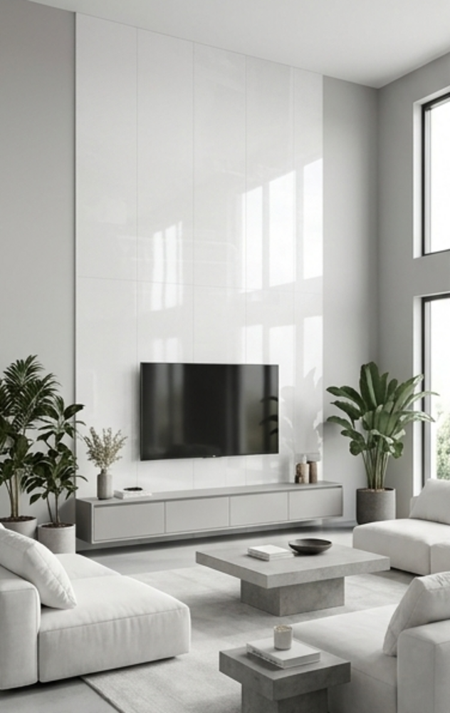 Oppio €37 PER PANEEL - 120x280x0,3 cm - PVC Wandpaneel RAL WIT Hoogglans