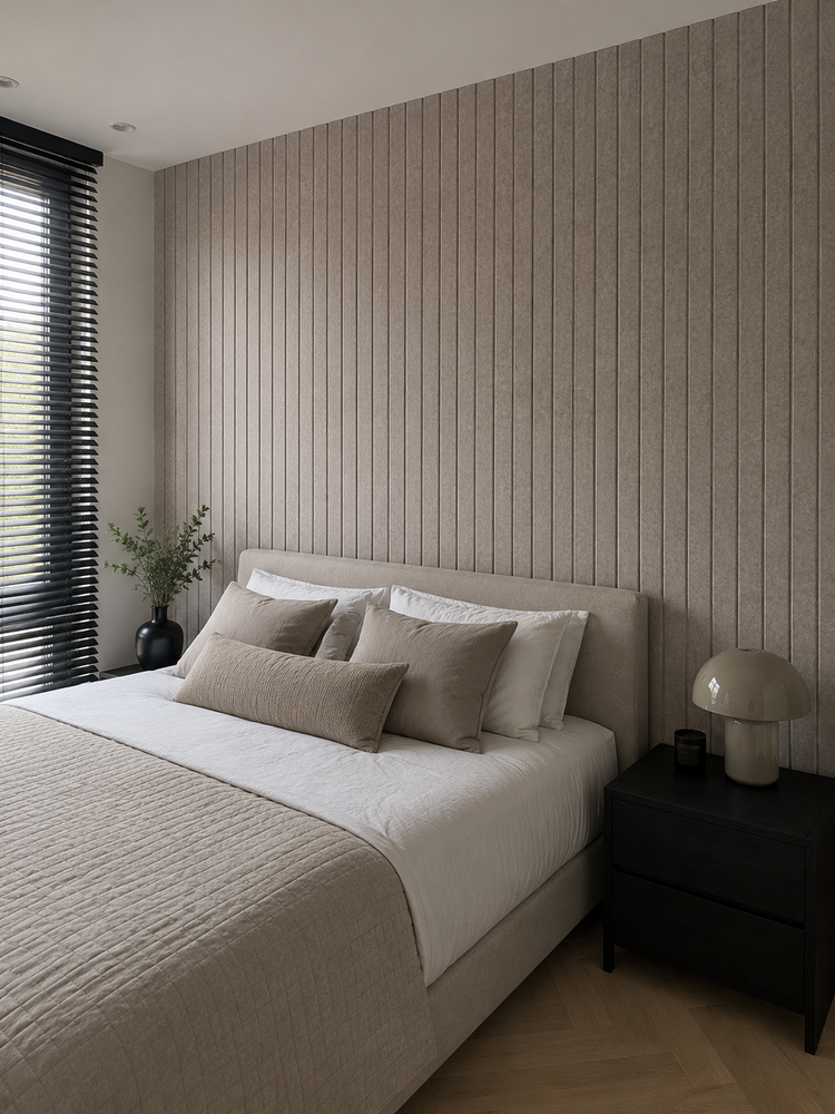 Oppio OPPIO Viltpaneel TAUPE - JAPANDI - 60x280 cm - Brandvertragend & Geluiddempend