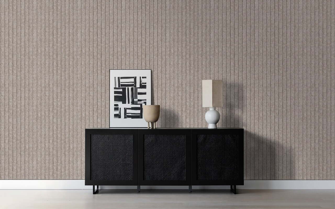 Oppio OPPIO Viltpaneel TAUPE - JAPANDI - 60x280 cm - Brandvertragend & Geluiddempend