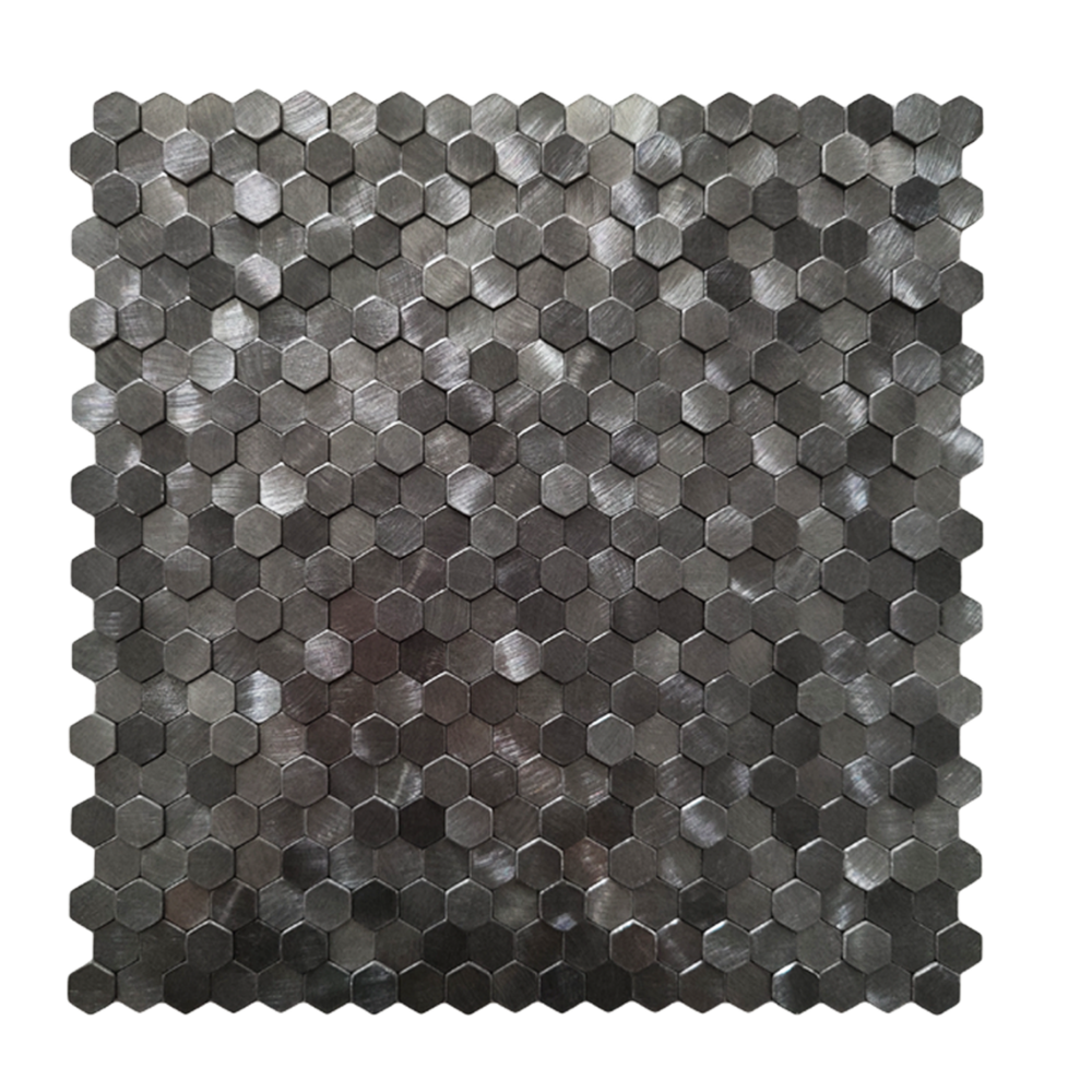 Oppio Gunmetal MINI Hexagon - Zelfklevend Mozaiek 305.9x306.8x4mm