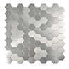 Geborsteld Zilver HEXAGON - Zelfklevend Mozaiek 291x286x4mm