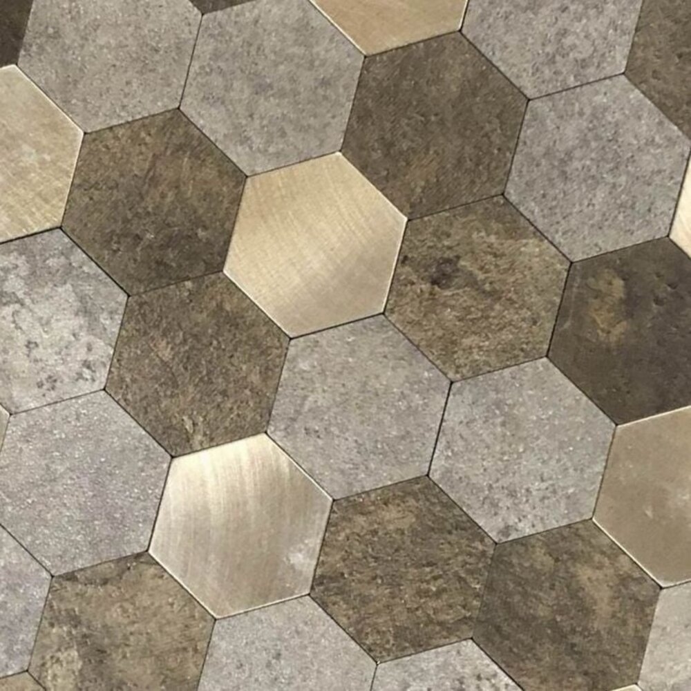 Oppio Bruin-Koper MIX HEXAGON - Zelfklevend Mozaiek 288x280x4mm Oppio Bruin-Koper MIX HEXAGON - Zelfklevend Mozaiek 288x280x4mm
