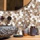 Oppio Geborsteld Zilver - Bronce MIX HEXAGON - Zelfklevend Mozaiek 291x286x4mm
