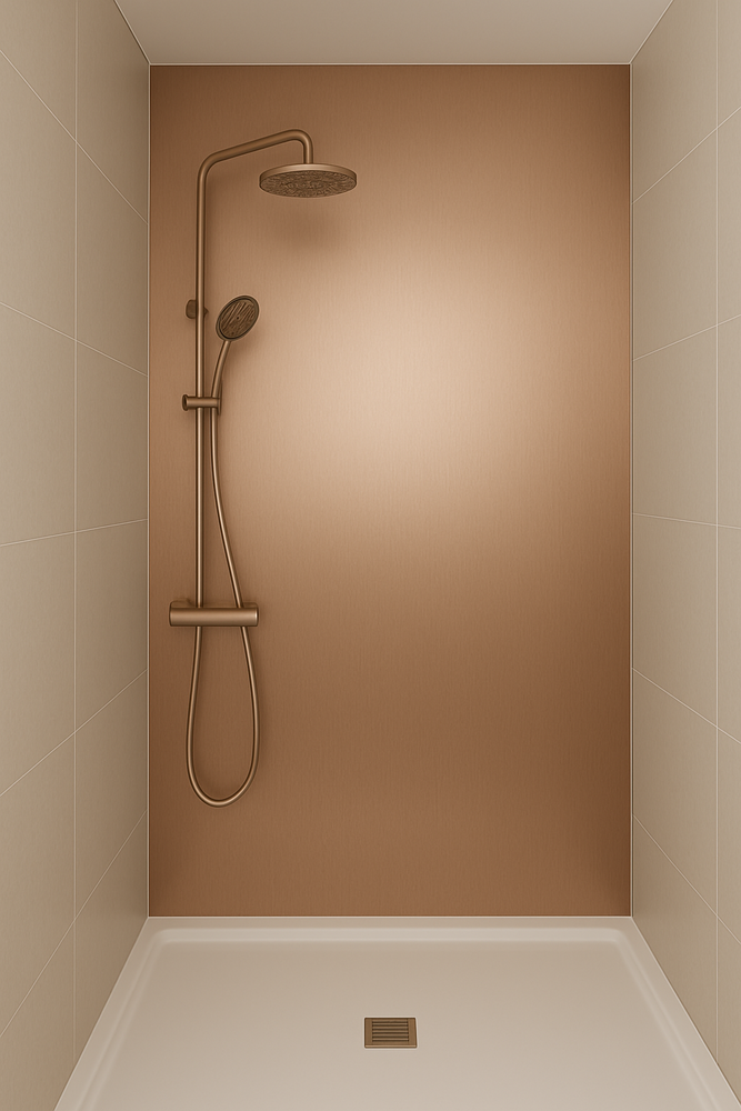 Oppio 120x280x0.8 cm - Metaal Wandpaneel KOPER IMPERIAL  - MES  & GROEF