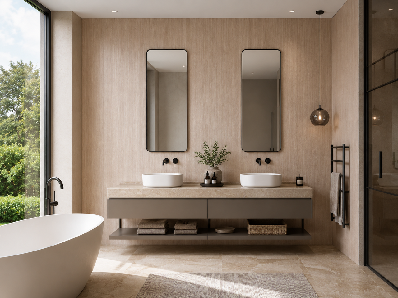 Oppio 120x280x0.8 cm - Houten Wandpaneel MERANTI - MES  & GROEF
